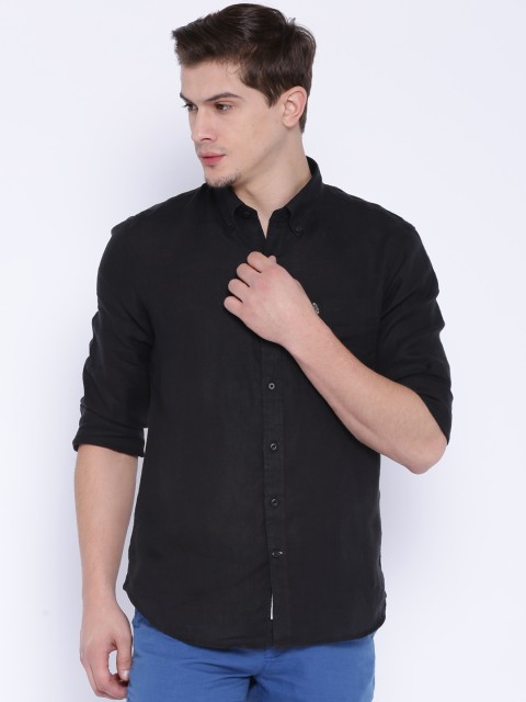

U.S. Polo Assn. Black Linen Tailored Fit Casual Shirt