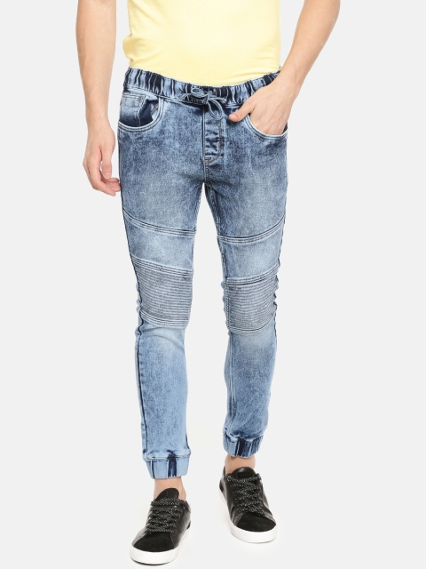 

Nature Casuals Men Blue Slim Fit Jogger Mid-Rise Clean Look Stretchable Cropped Jeans