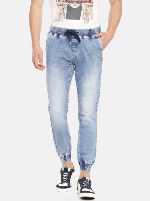 

Nature Casuals Men Blue Slim Fit Mid-Rise Clean Look Jogger Jeans