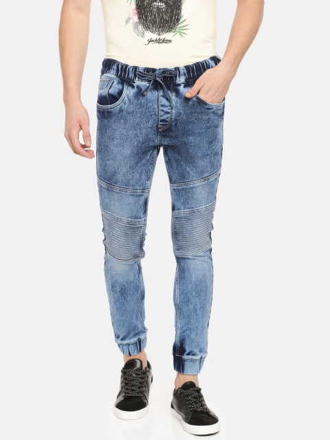 

Nature Casuals Men Blue Slim Fit Jogger Mid-Rise Clean Look Stretchable Cropped Jeans