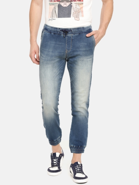 

Nature Casuals Men Blue Slim Fit Jogger Mid-Rise Clean Look Stretchable Cropped Jeans