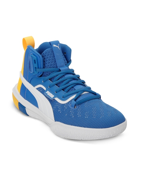 

PUMA Hoops Unisex Blue Textile Mid-Top Legacy MM Basketball Shoes
