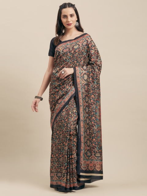 

Vaamsi Black & Red Art Silk Printed Saree
