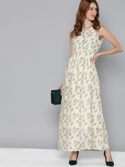 

HERE&NOW Women Off-White Printed Maxi Dress