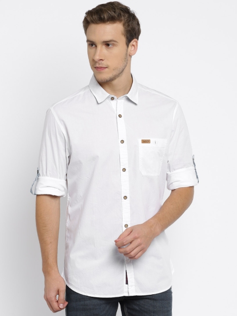 

U.S. Polo Assn. Denim Co. Men White Regular Fit Solid Casual Shirt