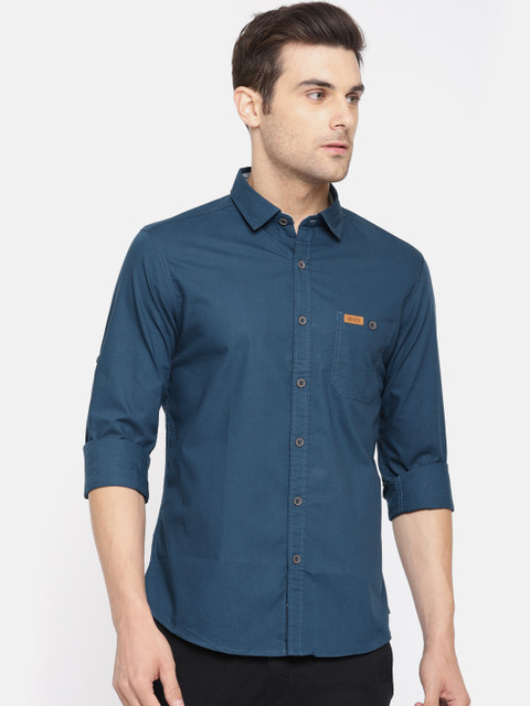 

U.S. Polo Assn. Denim Co. Men Blue Regular Fit Solid Casual Shirt