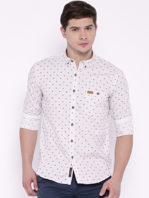 

U.S. Polo Assn. White Printed Casual Shirt