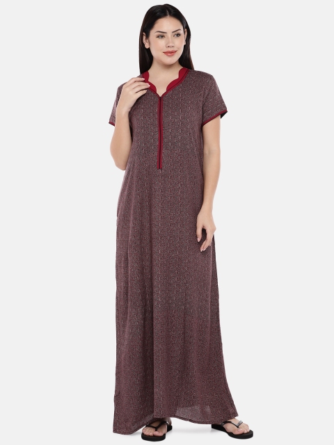 

Sweet Dreams Maroon Printed Nightdress FF-290703