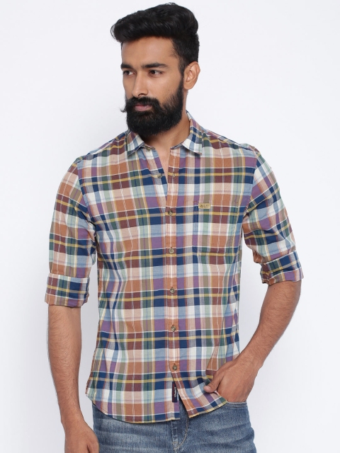 

U.S. Polo Assn. Denim Co. Brick Red & Navy Checked Casual Shirt