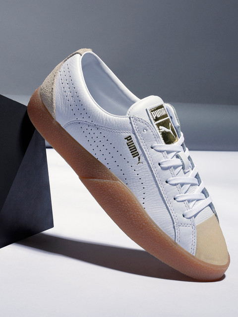 

Puma Women White Love Grand Slam Leather Sneakers