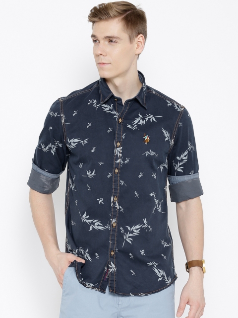 

U.S. Polo Assn. Denim Co. Navy Tropical Print Denim Shirt, Navy blue