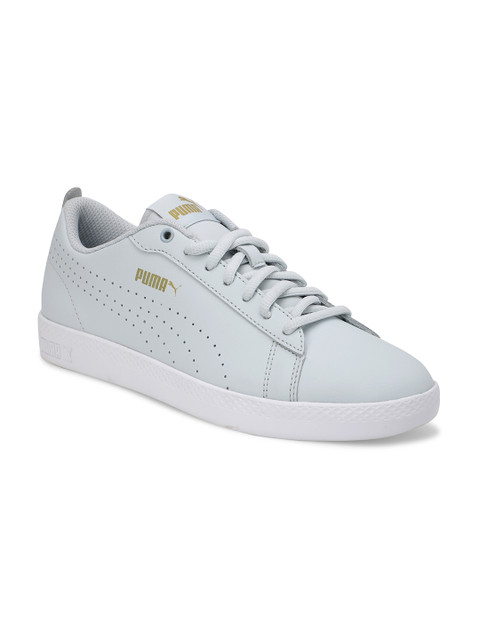

Puma Women Blue Smash Perforated Leather Sneakers