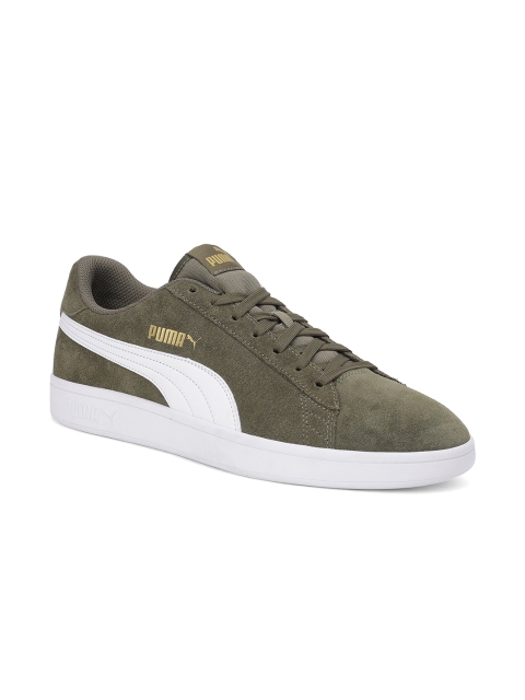 

Puma Unisex Olive Green Solid Sneakers