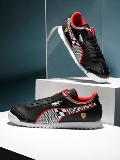 

PUMA Motorsport Men Black Scuderia Ferrari Roma Leather Sneakers
