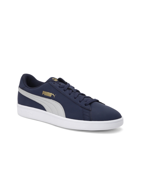 

Puma Unisex Navy Blue Smash V2 Buck Leather Sneakers