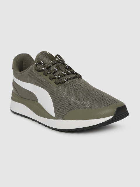 

Puma Unisex Olive Green & White Colourblocked Pacer Next FS Sneakers