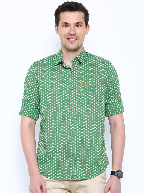 

U.S. Polo Assn. Denim Co. Green Printed Casual Shirt