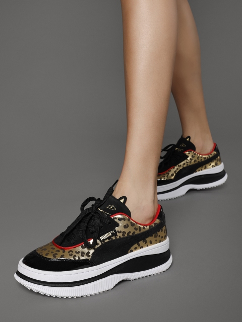 

Puma Women Black & Gold-Toned DEVA CHARLOTTE Sneakers