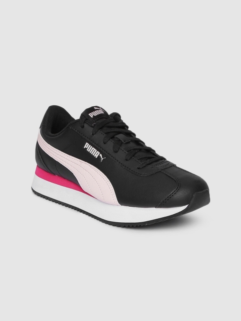 

Puma Women Black & Pink Turino Stacked Sneakers