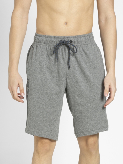 

Jockey Men Grey Melange Solid Straight Fit Lounge Shorts