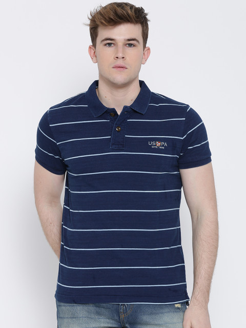 

U.S. Polo Assn. Denim Co. Navy Striped Polo T-shirt, Navy blue