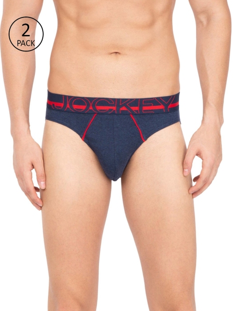 

Jockey Men Pack of 2 Navy Blue Solid Briefs US17-0205
