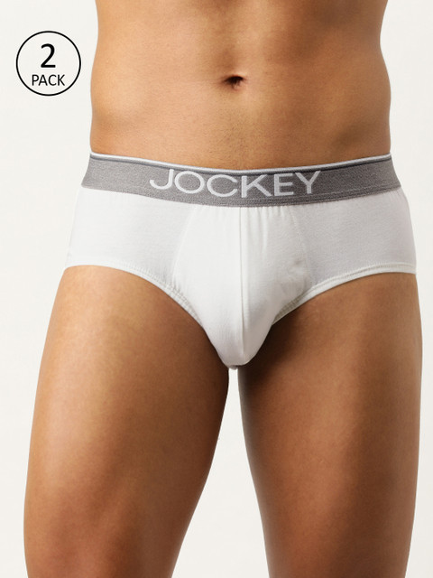 

Jockey Men Pack Of 2 Solid Square Cut Briefs 8037-0205, White