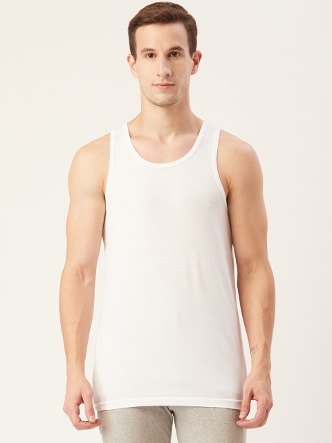 

Jockey Men Off-White Solid Innerwear Vest