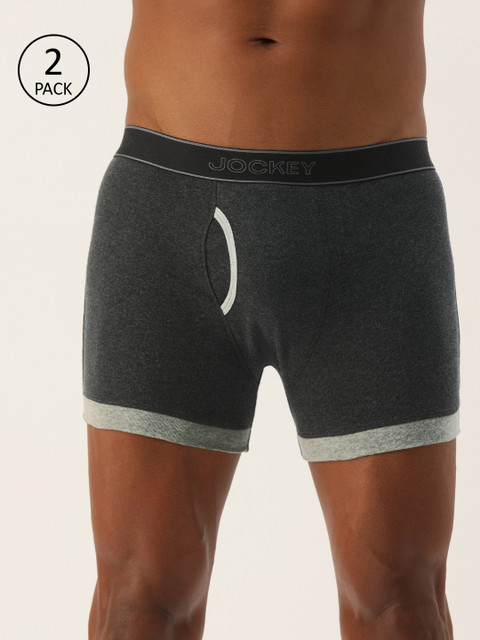 

Jockey Men Charcoal Grey Solid Low-Rise Fashion Trunks 1017-0205