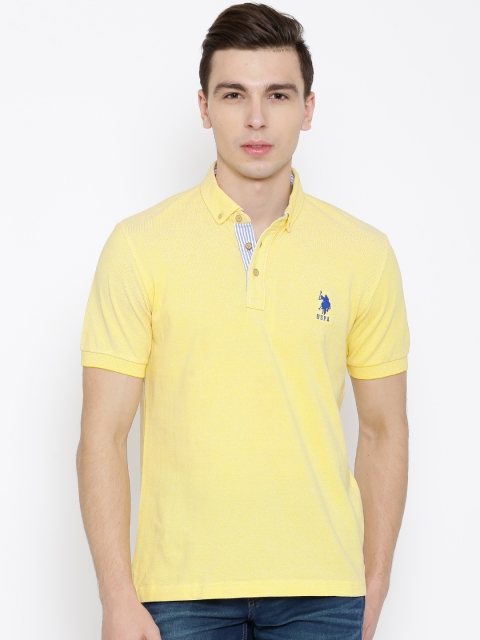 

U.S. Polo Assn. Yellow Pure Cotton T-shirt