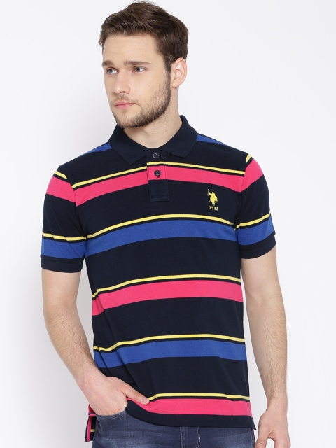 

U.S. Polo Assn. Navy Striped Polo T-shirt, Navy blue