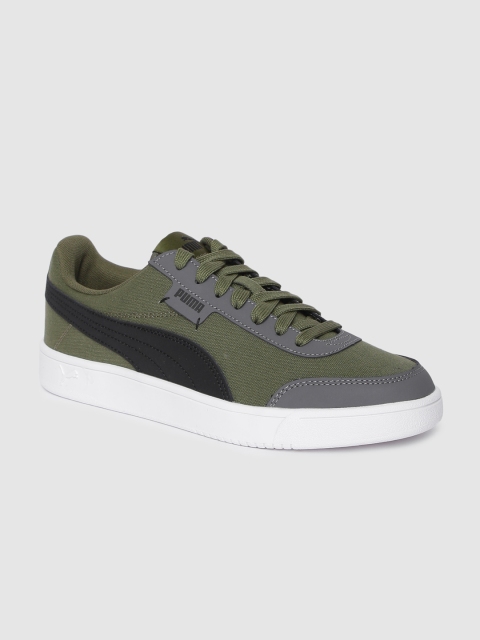 

Puma Unisex Olive Green Court Legend Lo CV Sneakers