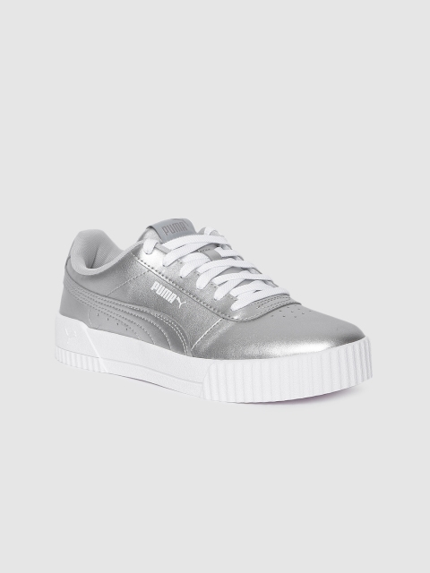 

Puma Women Silver-Toned Carina Metallic Sneakers