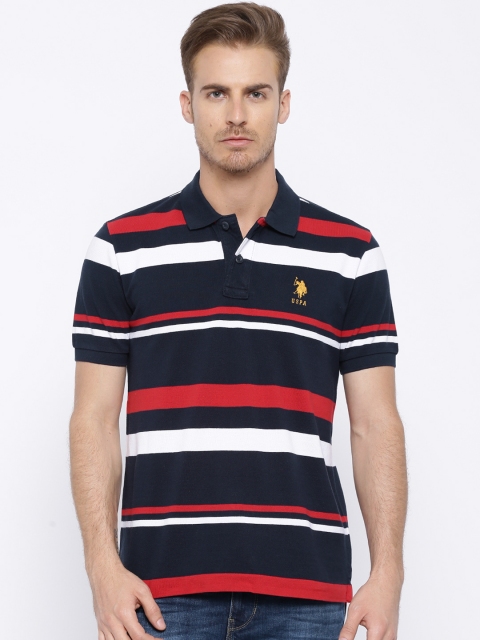 

U.S. Polo Assn. Navy Striped Polo T-shirt, Navy blue