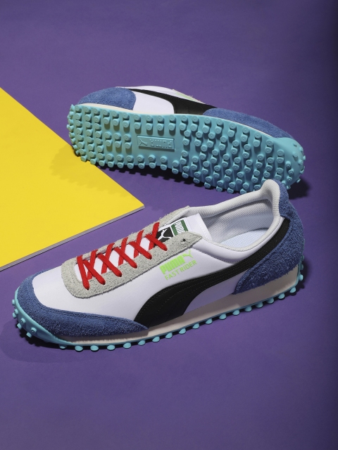 

Puma Unisex White Fast Rider Sneakers