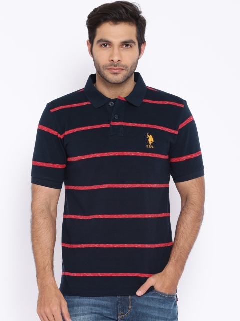 

U.S. Polo Assn. Navy & Red Striped Polo T-shirt, Navy blue