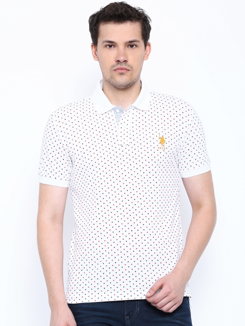

U.S. Polo Assn. White Printed Polo T-shirt