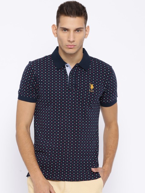 

U.S. Polo Assn. Navy Printed Polo T-shirt, Navy blue