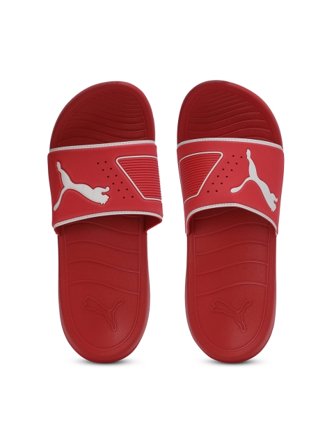 

Puma Unisex Red Solid Popcat 20 TS Sliders