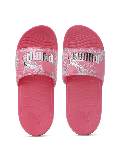 

Puma Women Pink Floral Print Popcat 20 Summer Sliders