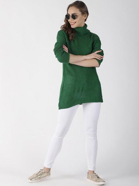 

Blue Saint Women Green Solid Pullover Sweater