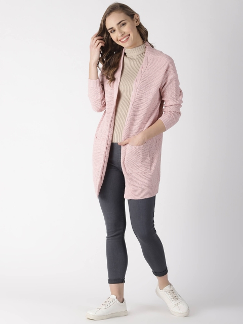 

Blue Saint Women Pink Solid Front-Open Sweater