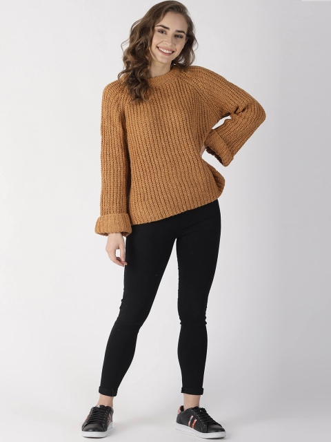 

Blue Saint Women Brown Ribbed Pullover Sweater