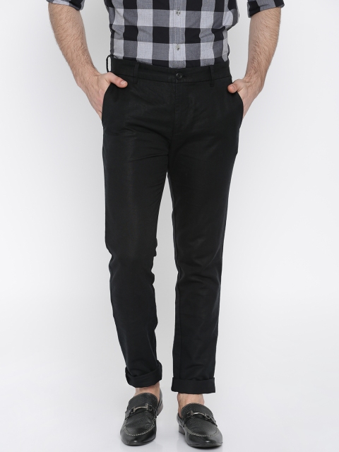 

U.S. Polo Assn. Black Linen Casual Trousers