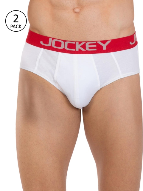 

Jockey Men Pack of 2 White Solid Modern Fit Basic Briefs US14-0205