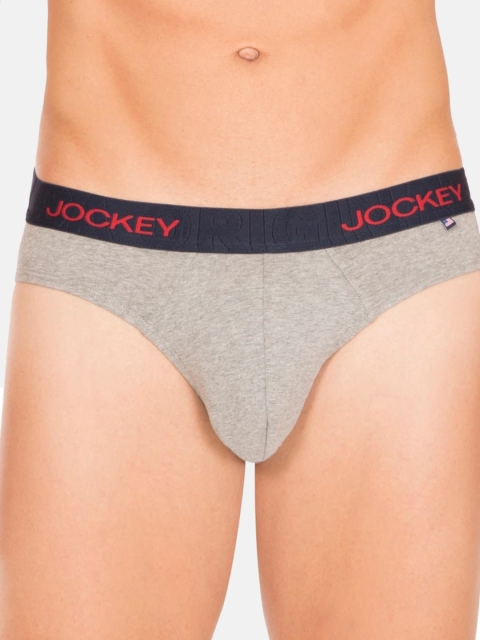 

Jockey Men Grey Melange Solid Low Rise Fit Basic Brief US59-0105