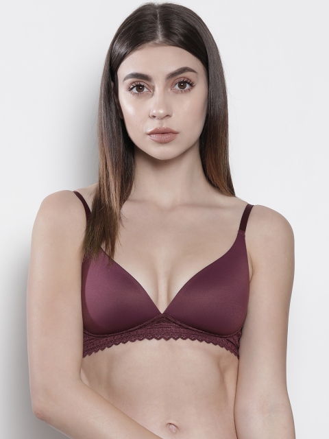 

Marks & Spencer Burgundy Solid Non-Wired Lightly Padded Everyday Bra T333090