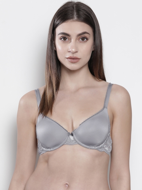 

Marks & Spencer Grey Solid Underwired Lightly Padded T-shirt Bra T333464