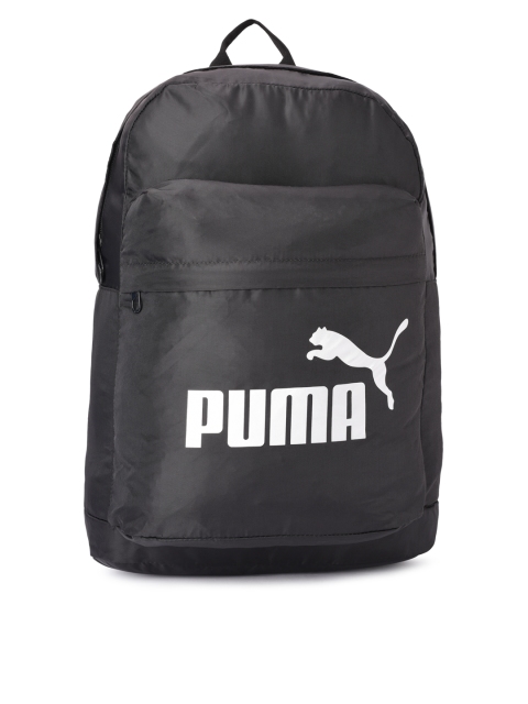 Unisex Black Brand Logo Backpack