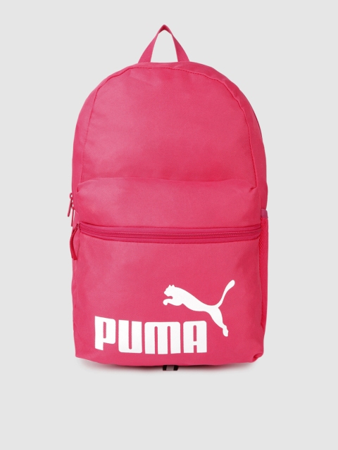 

Puma Unisex Pink Brand Logo Printed Phase Backpack